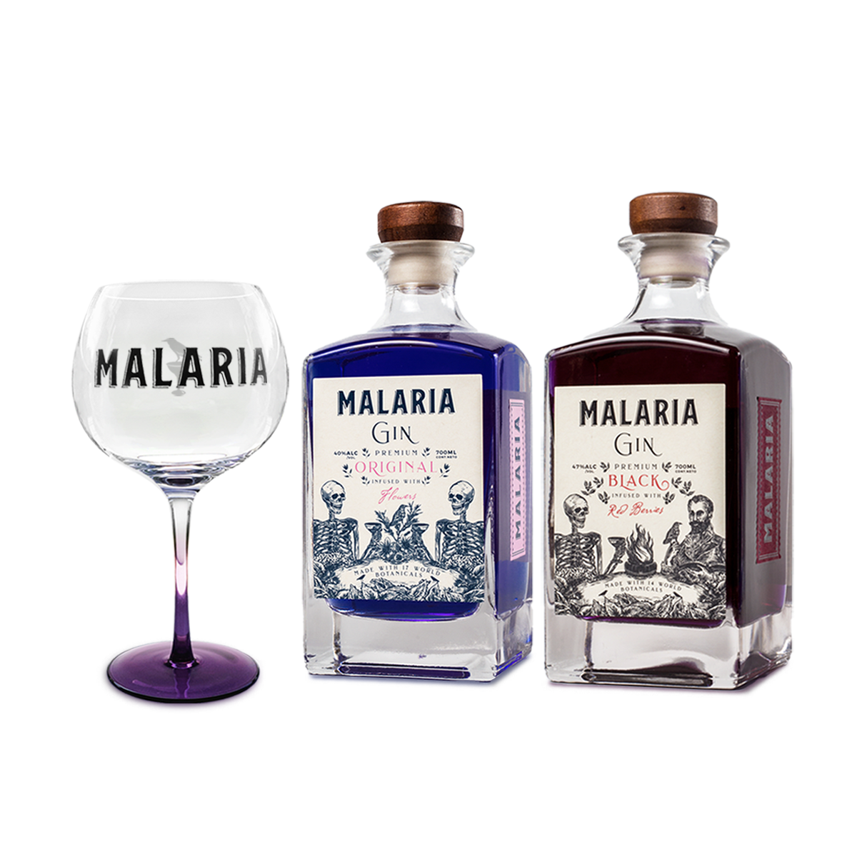 1 COPON REGALO + Malaria Gin Original + Malaria Gin Black